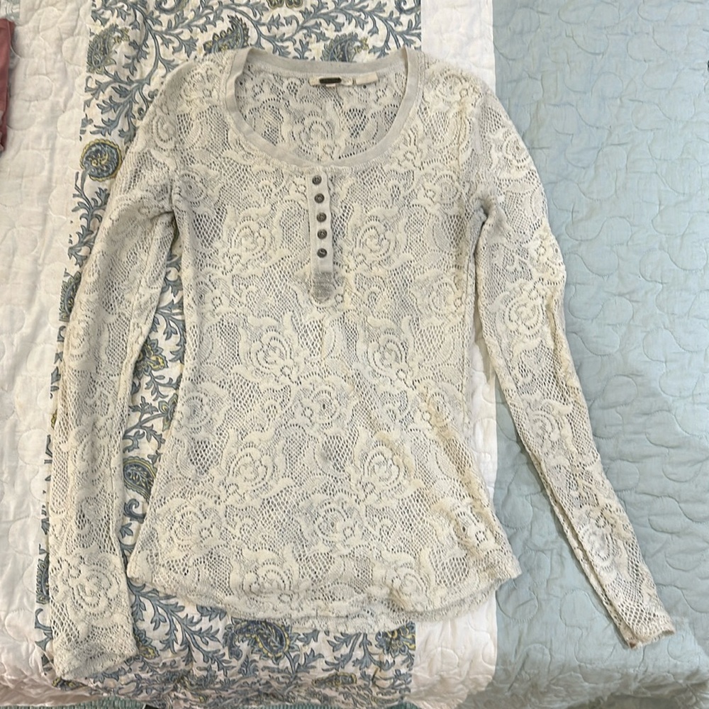 Miss me lace long sleeve shirt